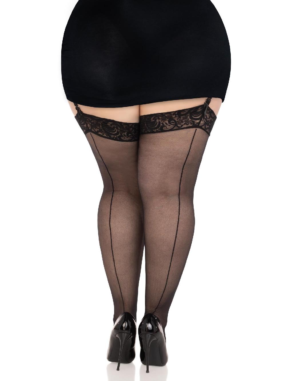 Leg Avenue Nuna Thigh High Plus Stockings Black
