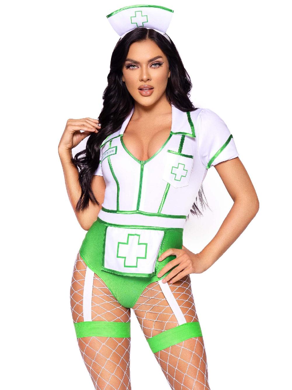 leg avenue Nurse Feelgood Sexy Costume Green/White