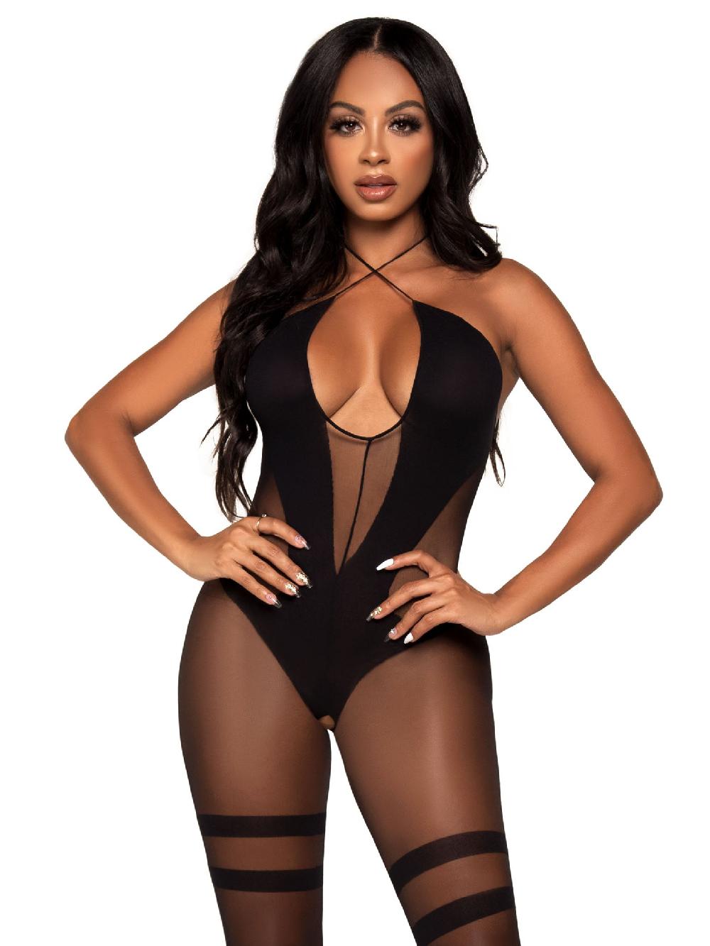 Leg Avenue One True Love Bodystocking Black