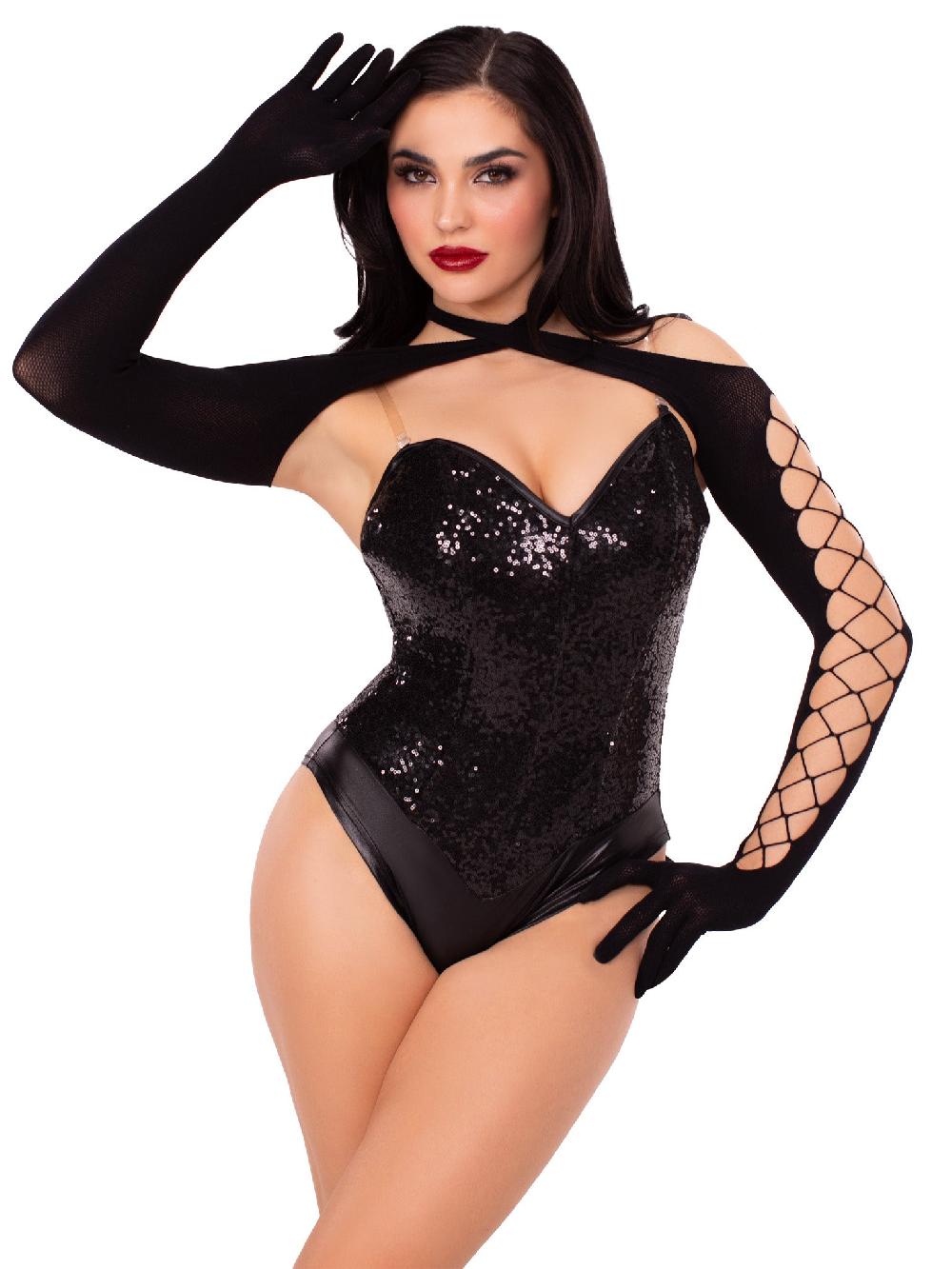 Leg Avenue Opaque Gloved Shrug Black