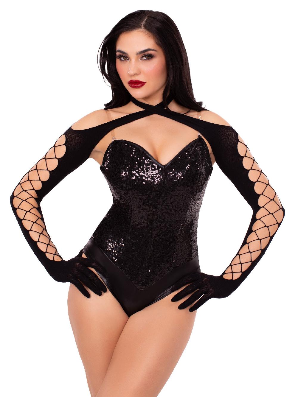 leg avenue Opaque Gloved Shrug Black