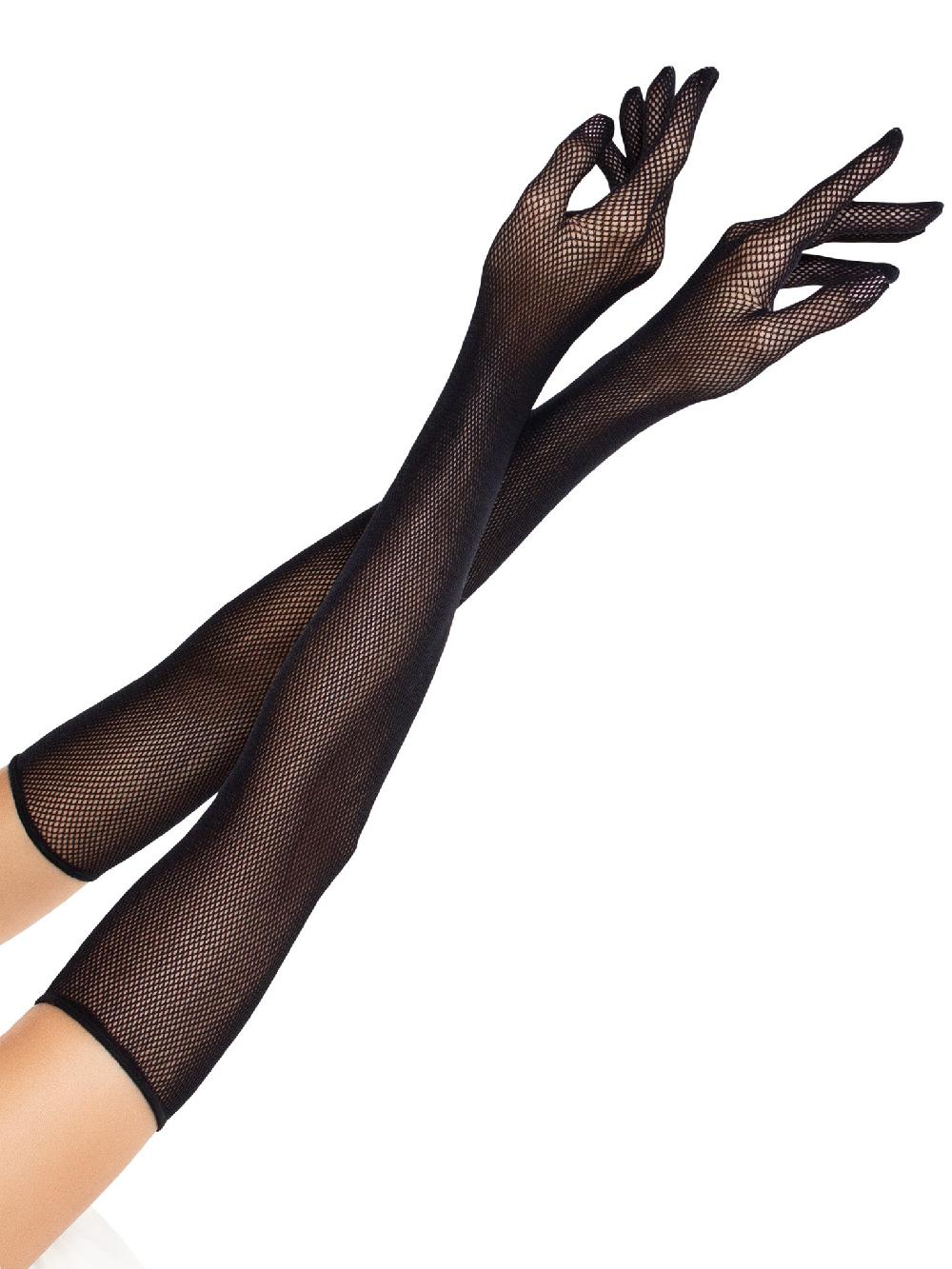 Leg Avenue Opera Length Fishnet Gloves Black