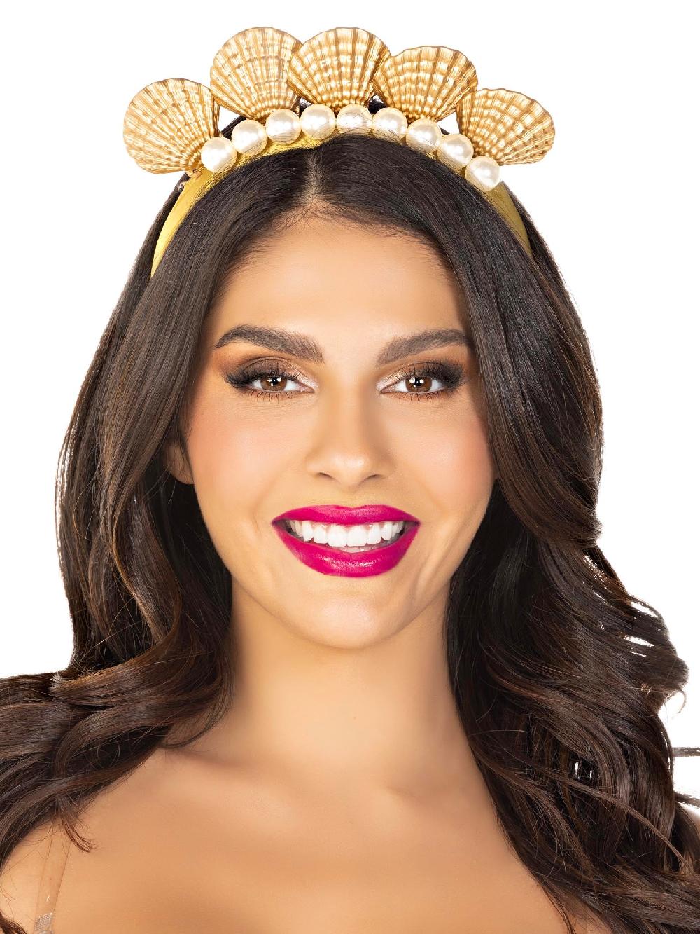 leg avenue Pearl Shell Mermaid Crown Headband Gold