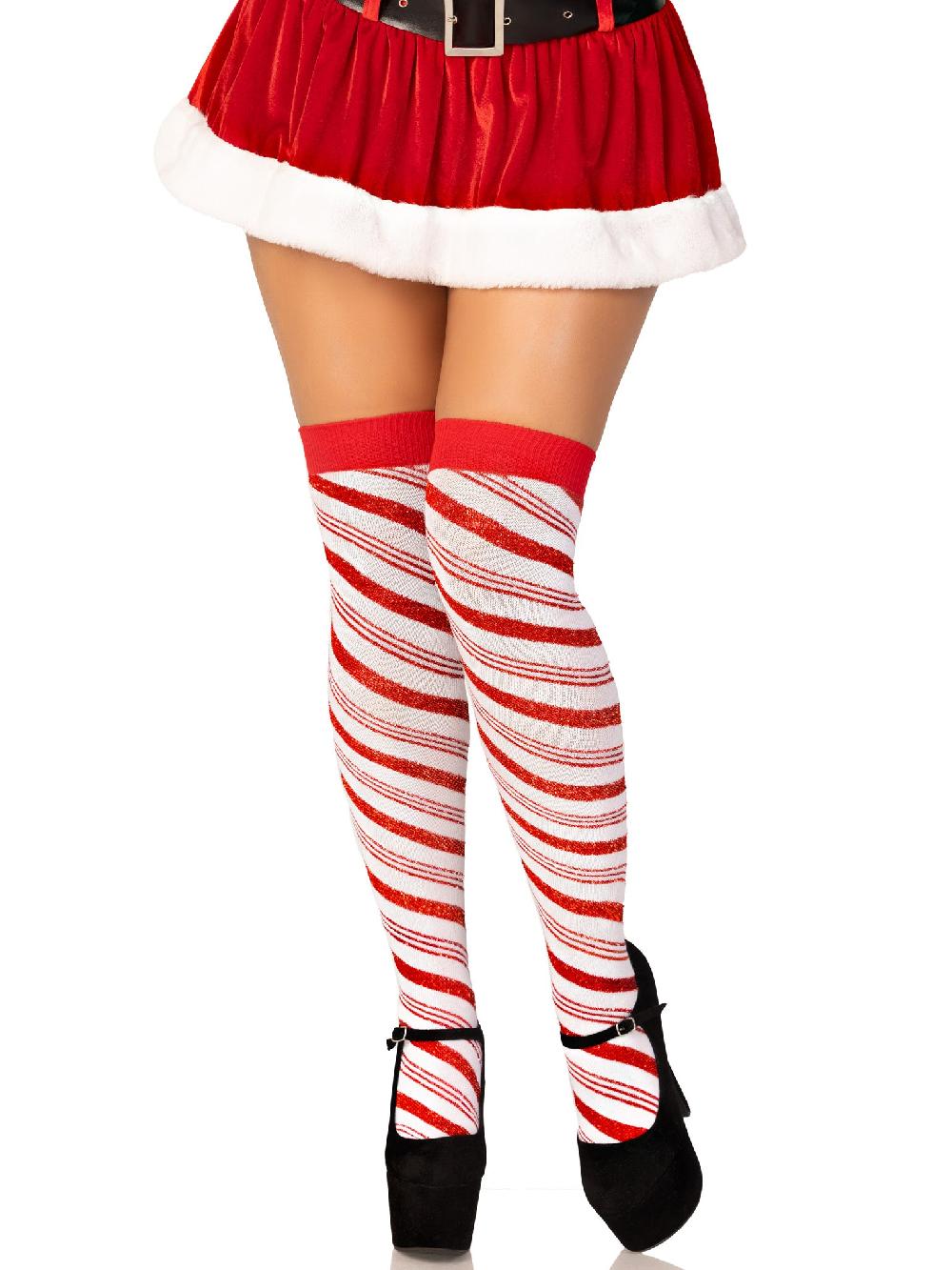 leg avenue Peppermint Striped Socks White/Red
