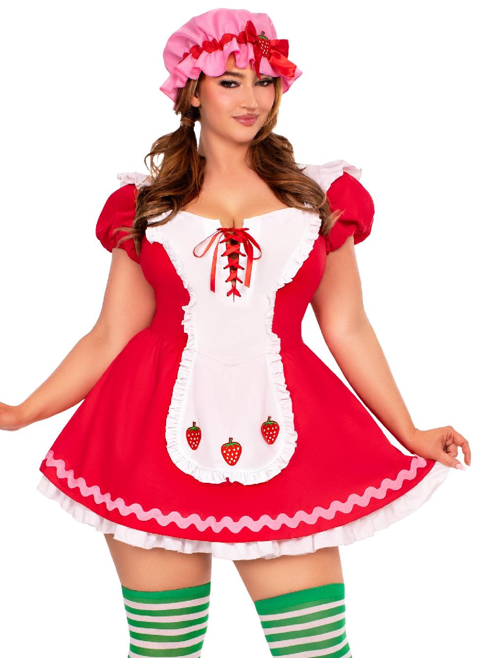 leg avenue Plus Berry Cutie Costume Red