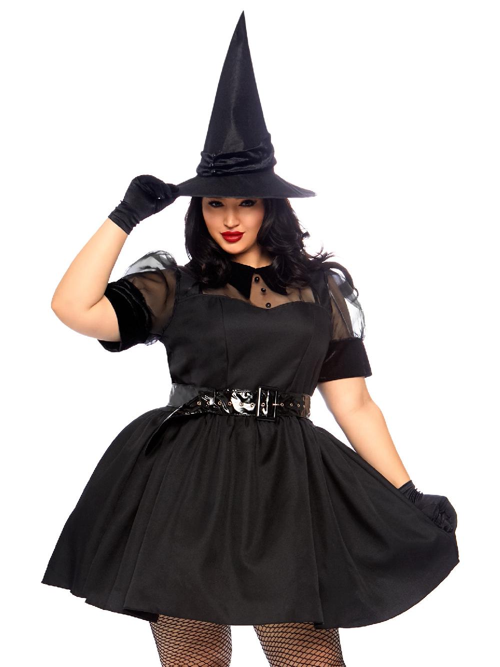 Leg Avenue Plus Bewitching Witch Costume Black