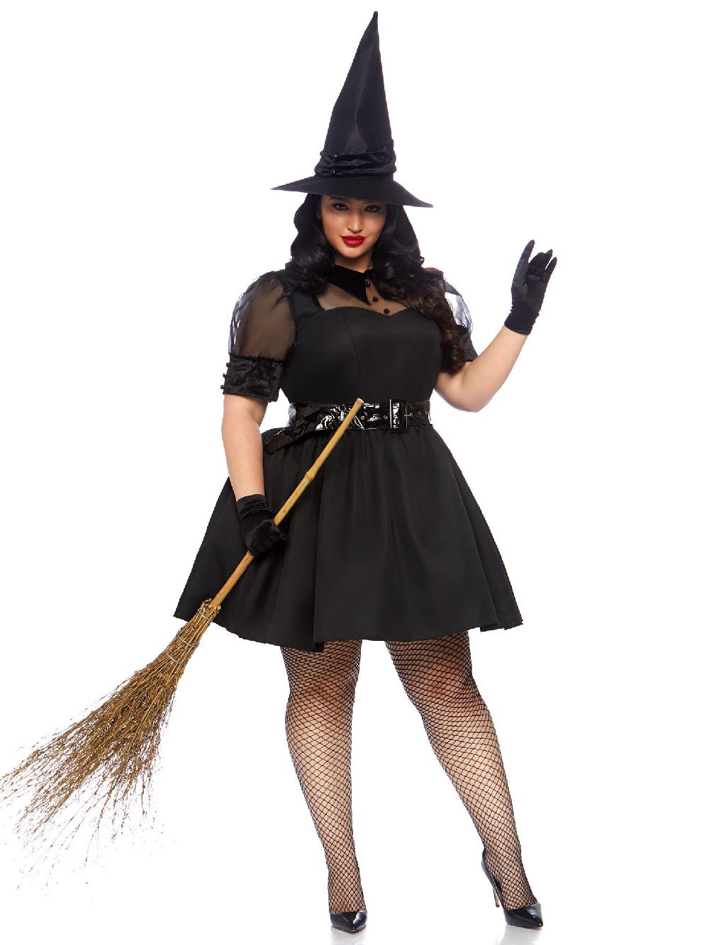 Leg Avenue Plus Bewitching Witch Costume Black