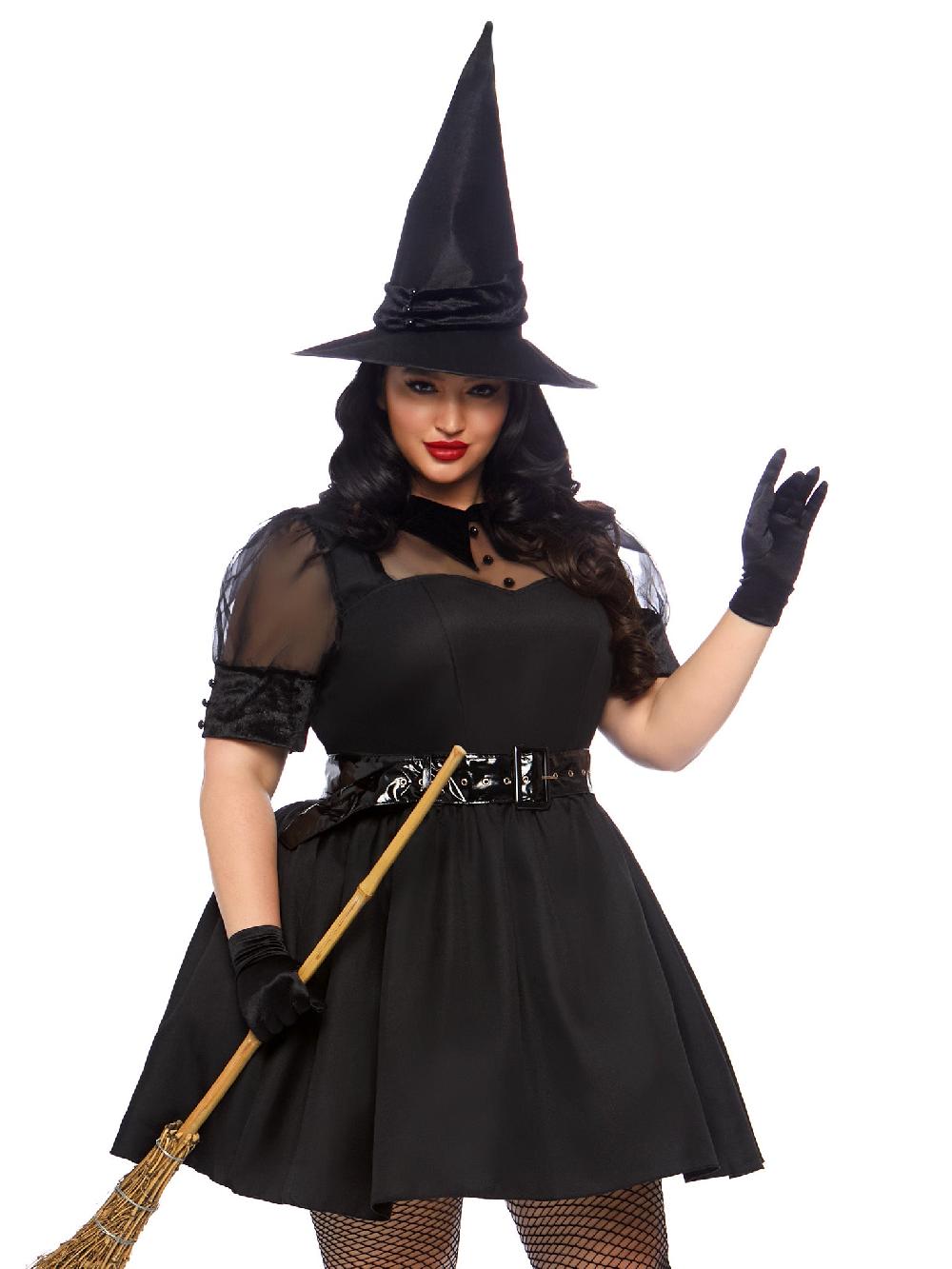 leg avenue Plus Bewitching Witch Costume Black
