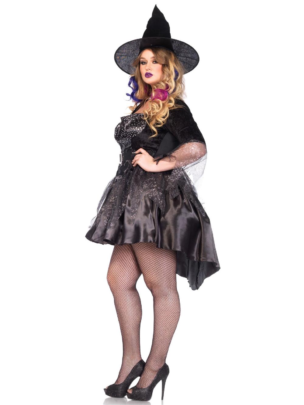 Leg Avenue Plus Black Magic Witch Costume Black