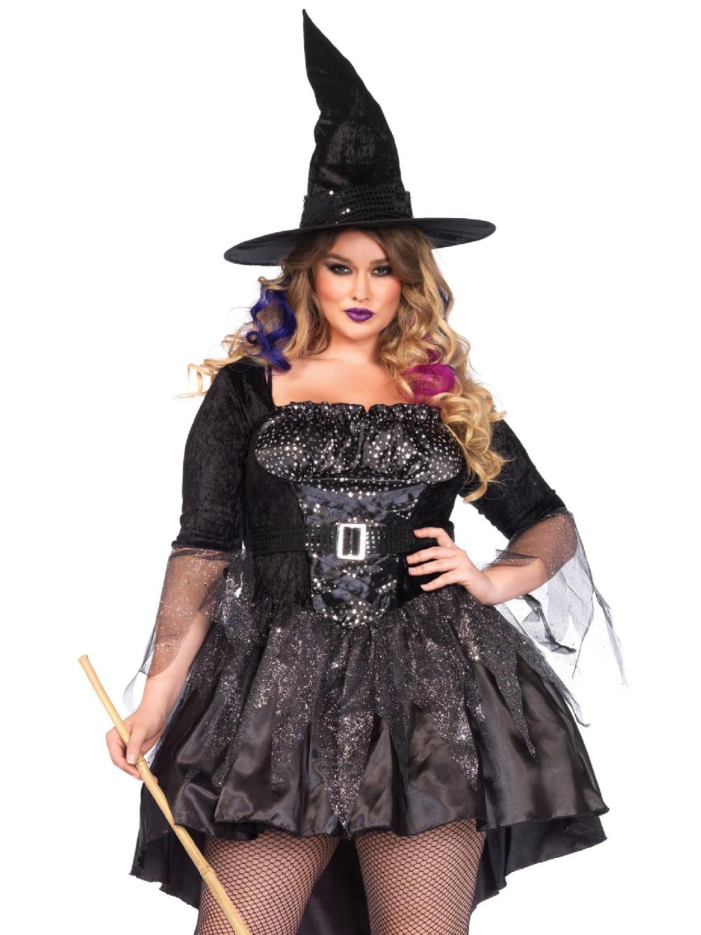 leg avenue Plus Black Magic Witch Costume Black