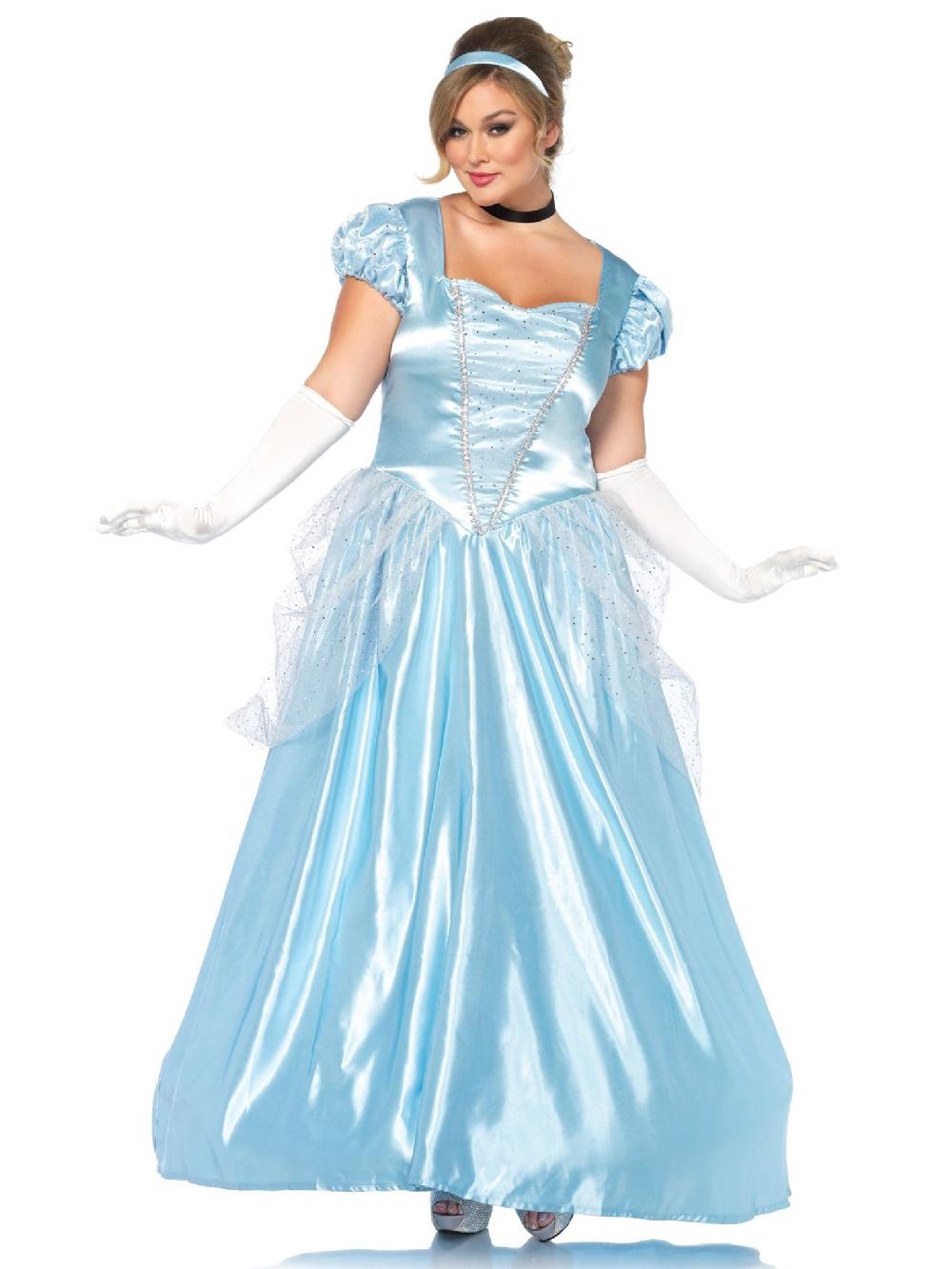 Leg Avenue Plus Classic Cinderella Costume Blue