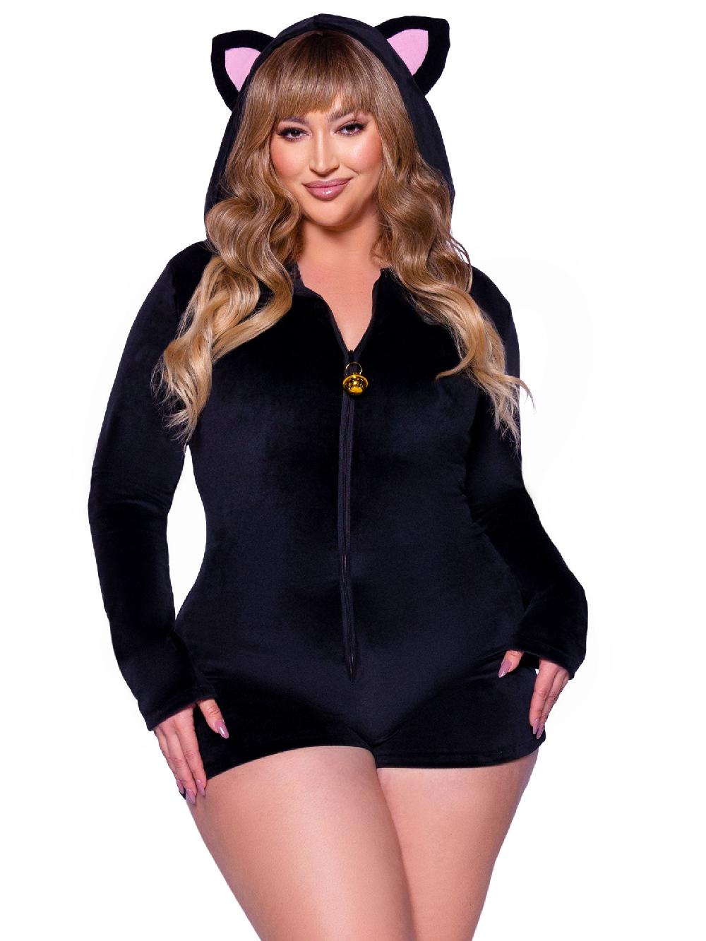 Leg Avenue Plus Comfy Cat Costume Black
