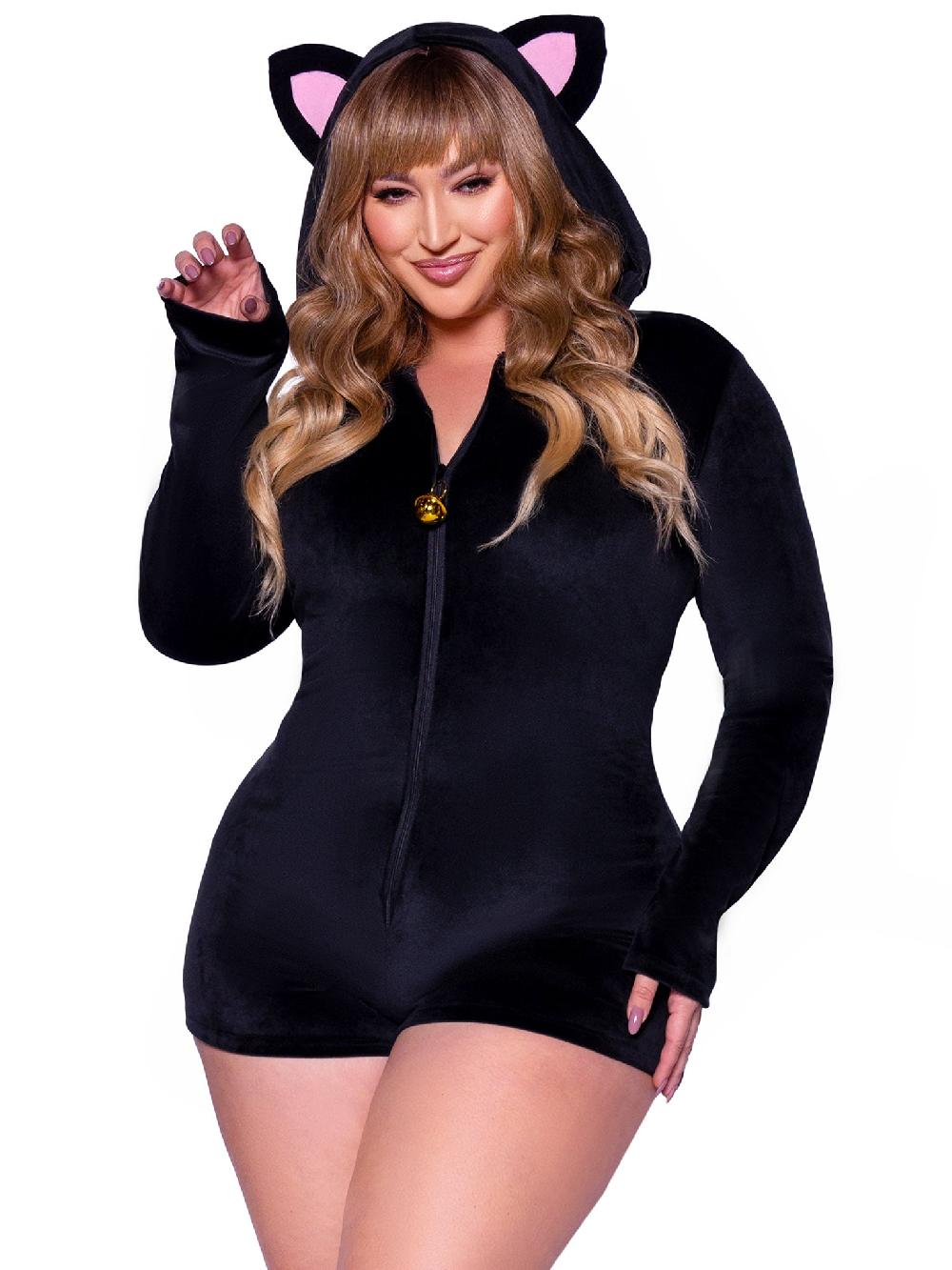 leg avenue Plus Comfy Cat Costume Black