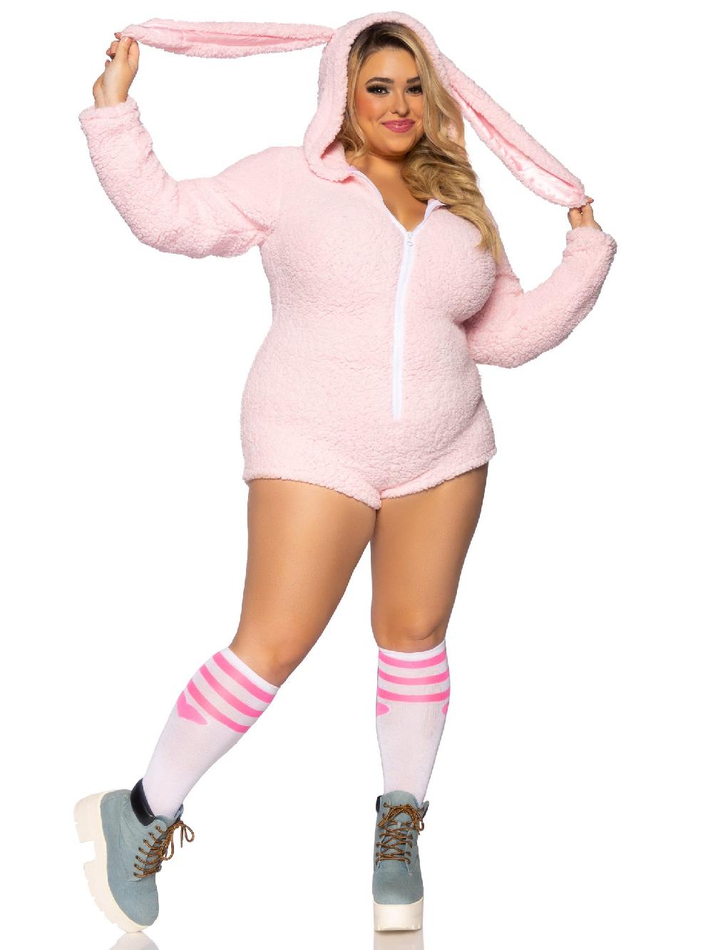 Leg Avenue Plus Cuddle Bunny Costume Pink