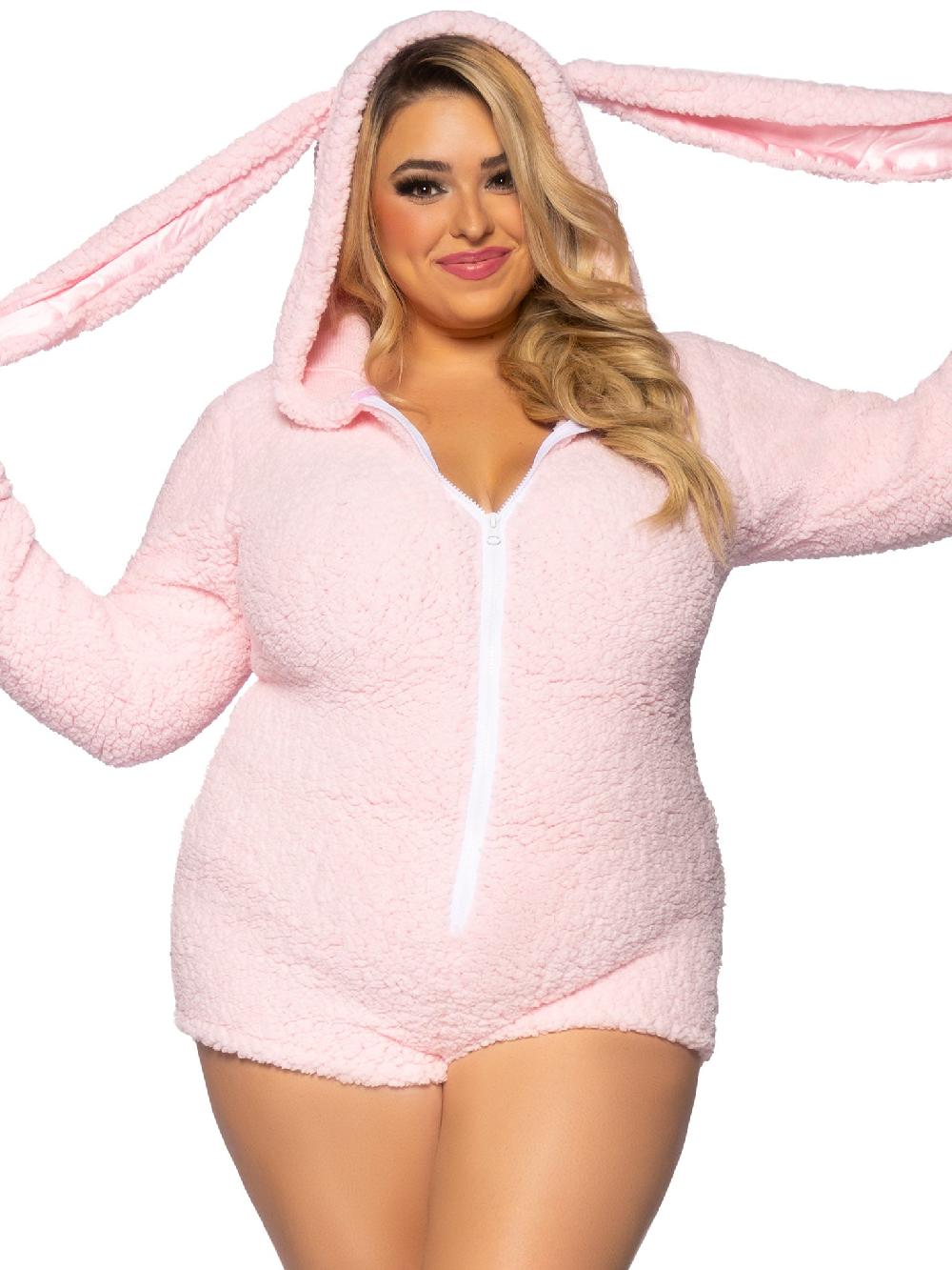 leg avenue Plus Cuddle Bunny Costume Pink
