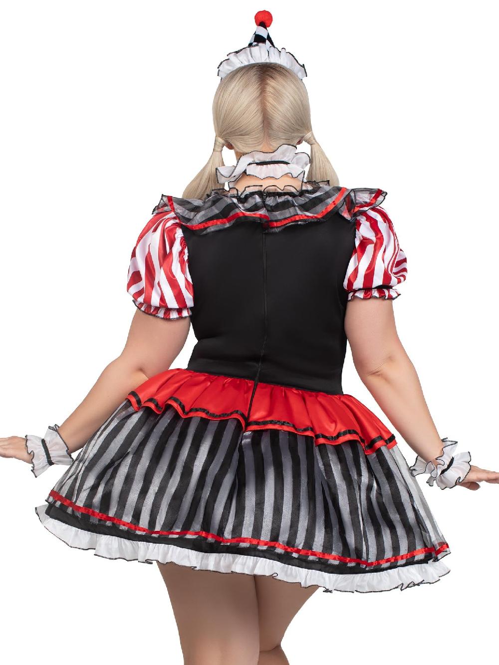 Leg Avenue Plus Darling Harlequin Costume Black