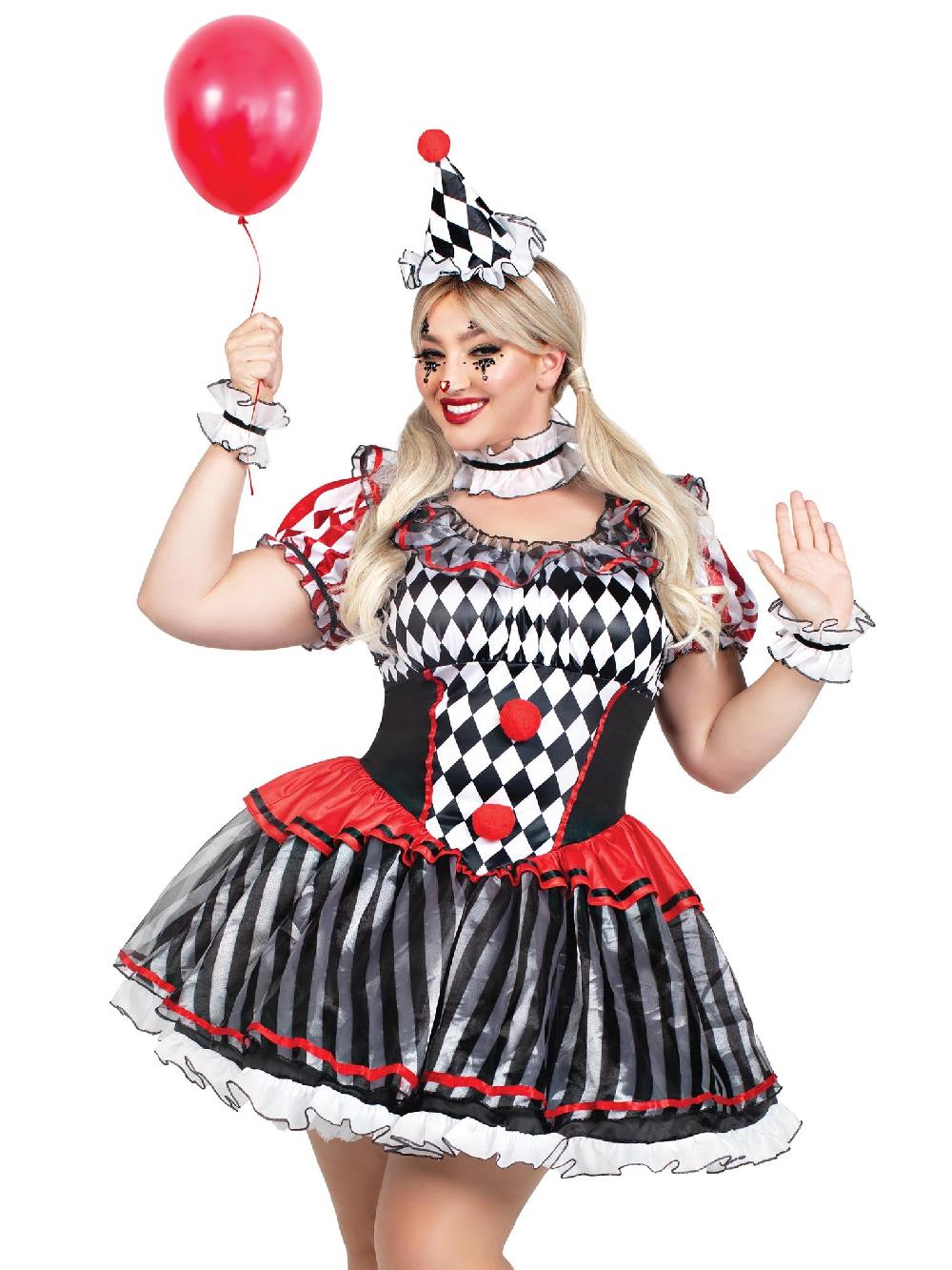 leg avenue Plus Darling Harlequin Costume Black