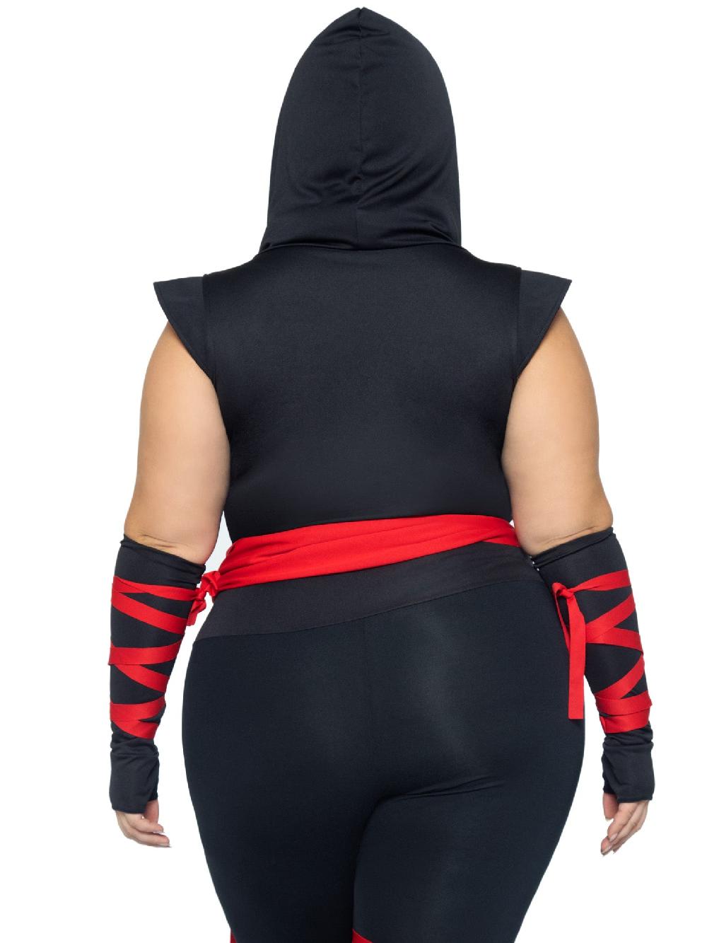 Leg Avenue Plus Deadly Ninja Costume Black/Red
