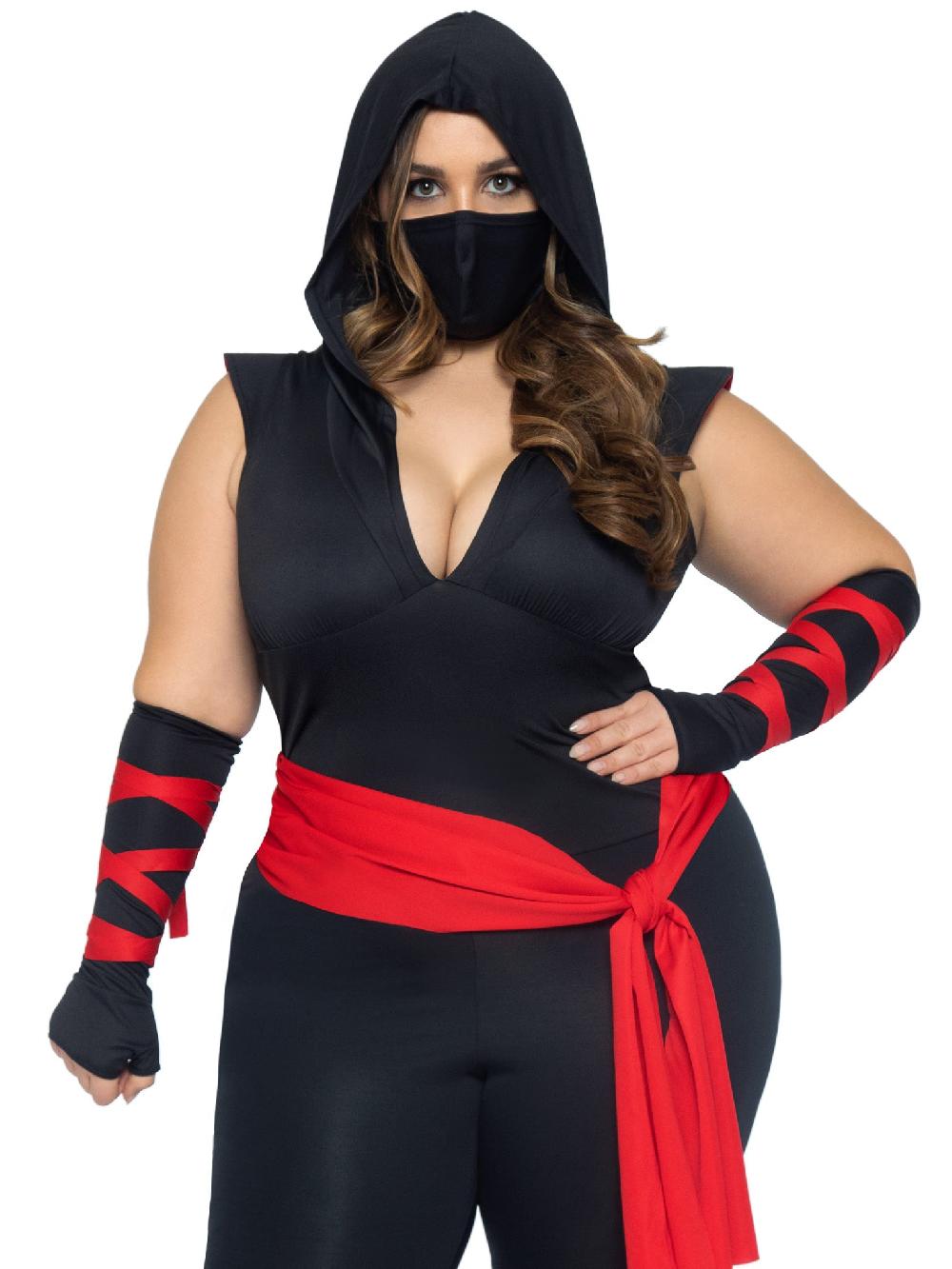 leg avenue Plus Deadly Ninja Costume Black/Red