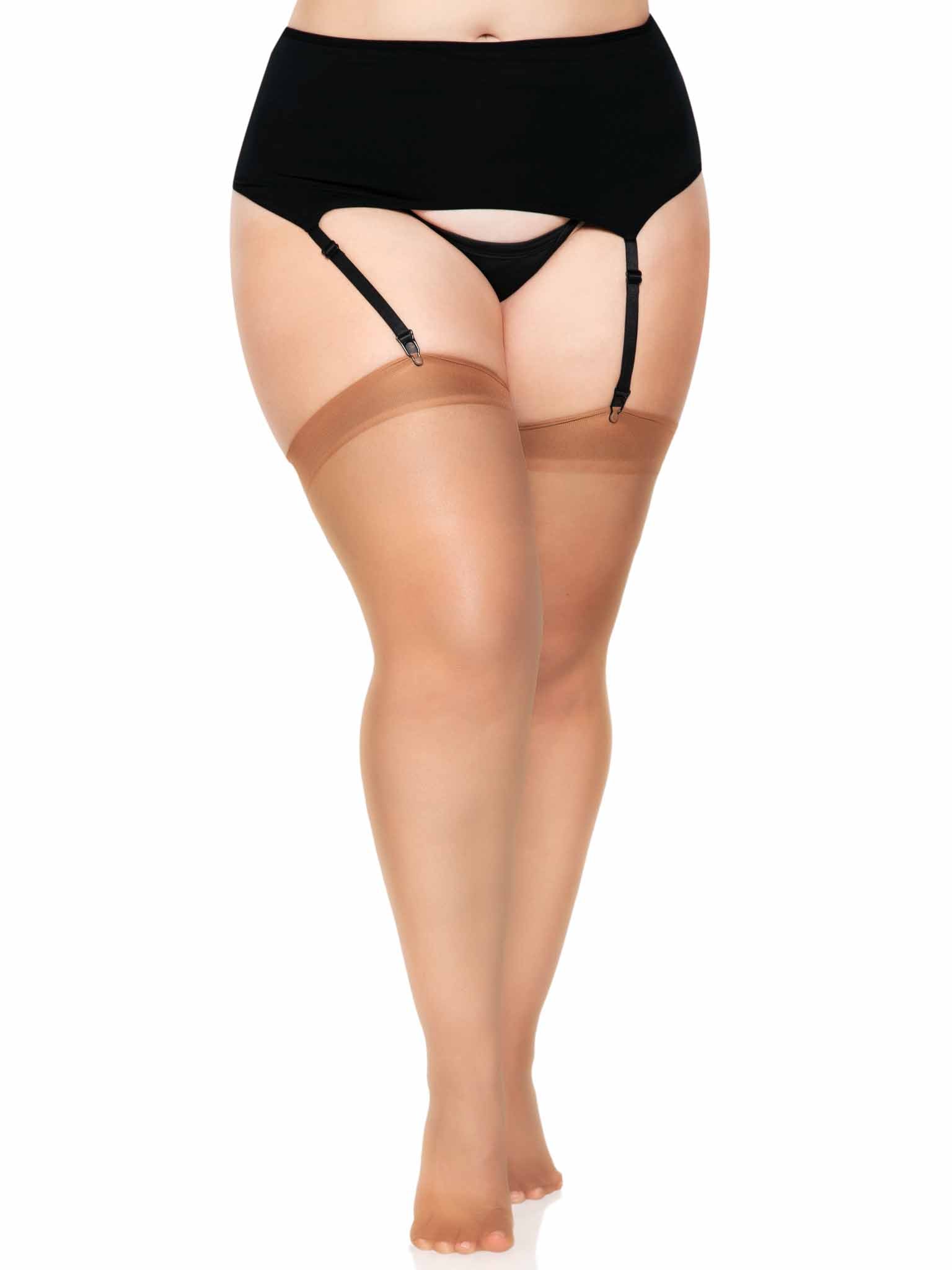 Leg Avenue Plus Dex Sheer Stockings Black