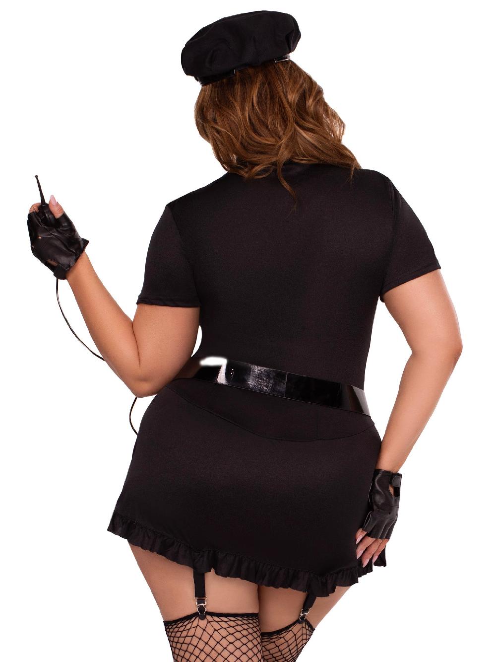 Leg Avenue Plus Dirty Cop Costume Black