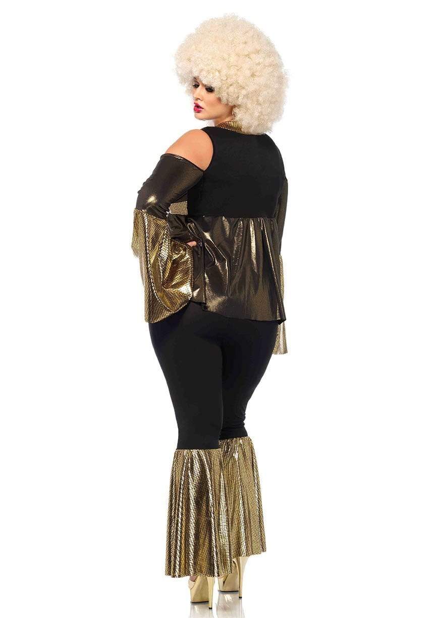 Leg Avenue Plus Disco Diva Costume Gold
