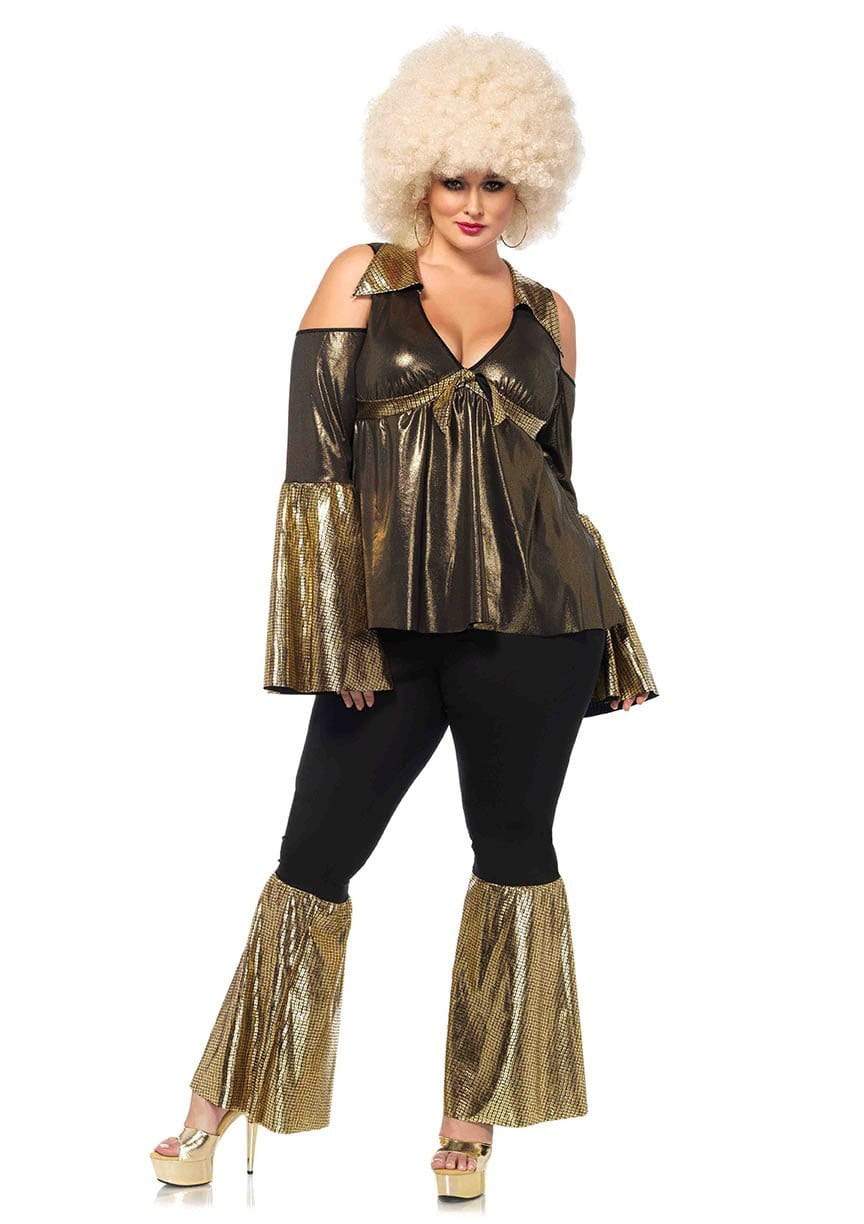 Leg Avenue Plus Disco Diva Costume Gold