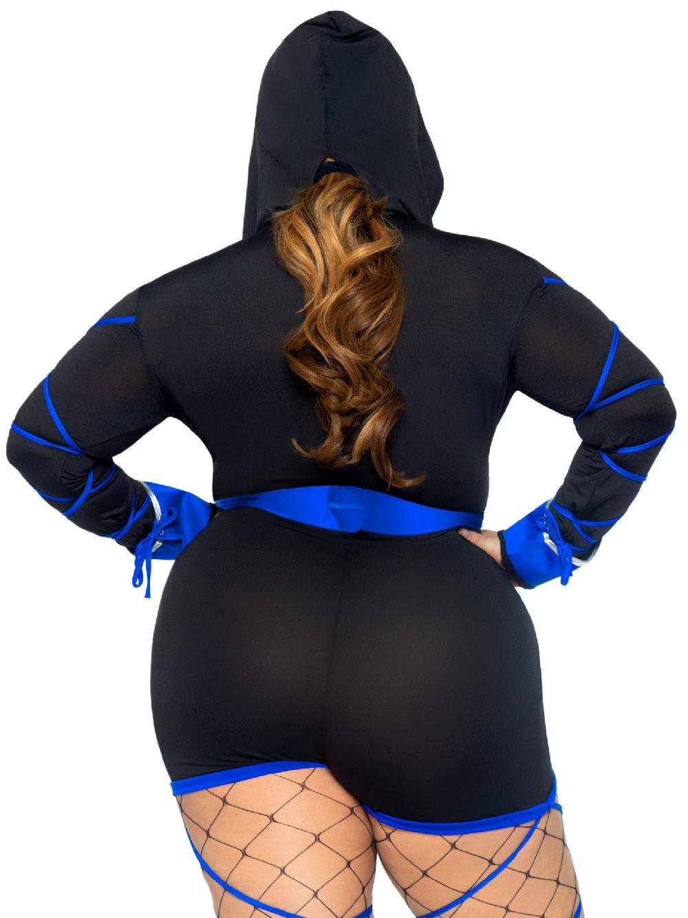 Leg Avenue Plus Dragon Ninja Costume Black/Blue