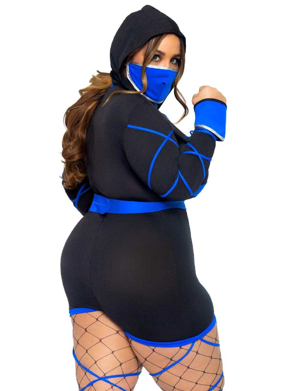 Leg Avenue Plus Dragon Ninja Costume Black/Blue