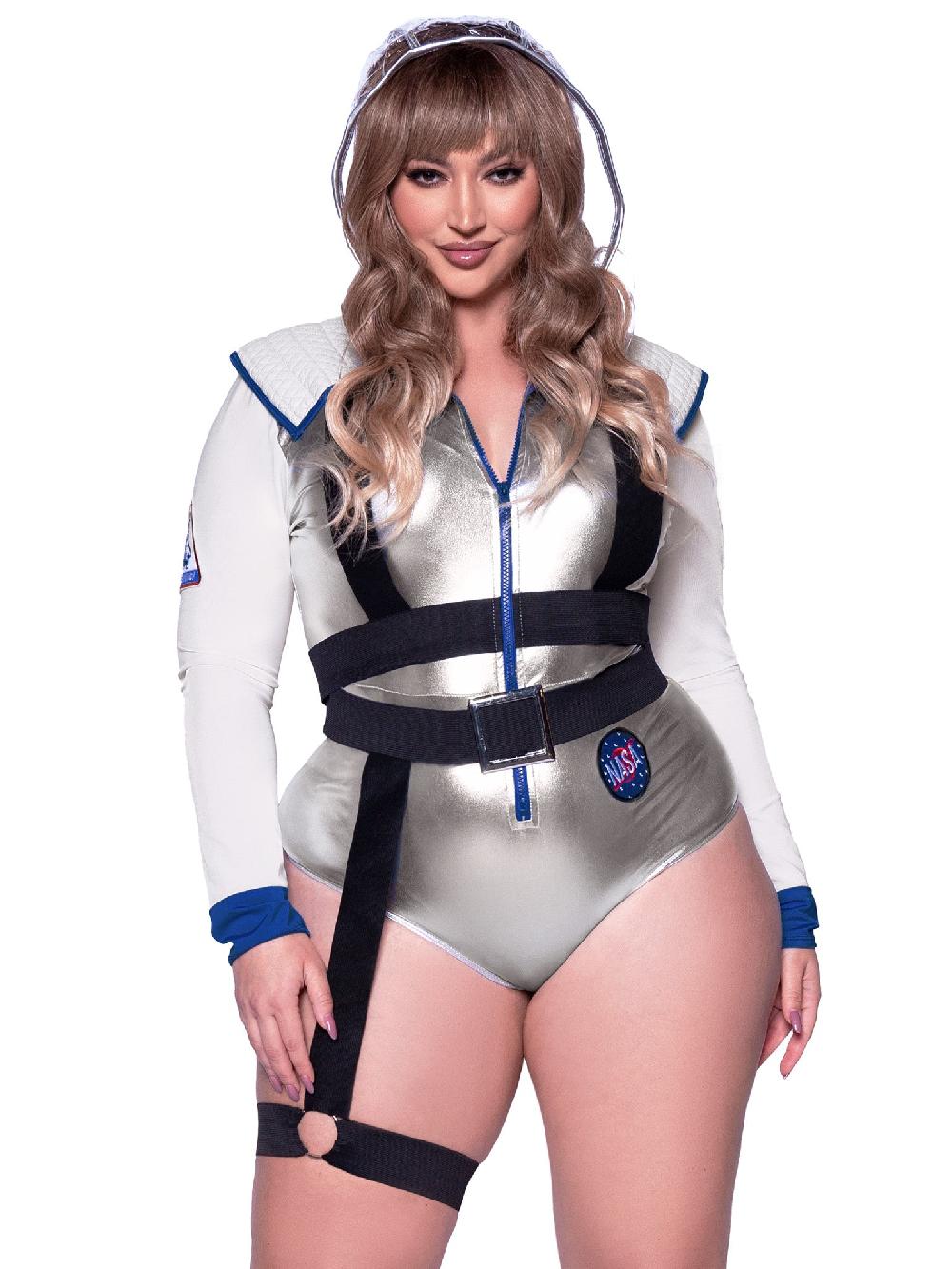 leg avenue Plus Galaxy Girl Costume Silver