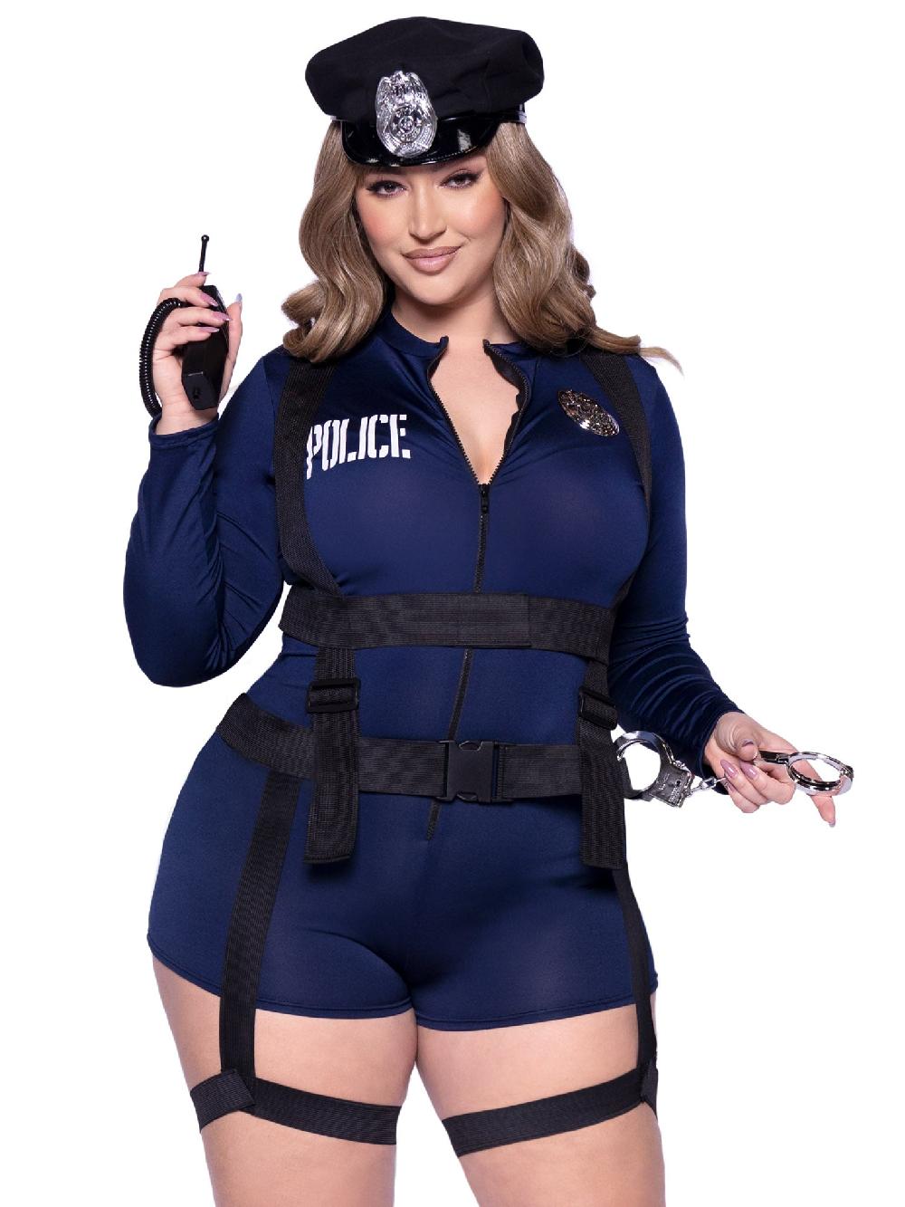 leg avenue Plus Handcuff Hottie Cop Costume Blue