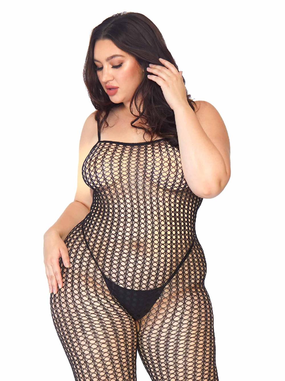 Leg Avenue Plus Love Game Net Bodystocking Black