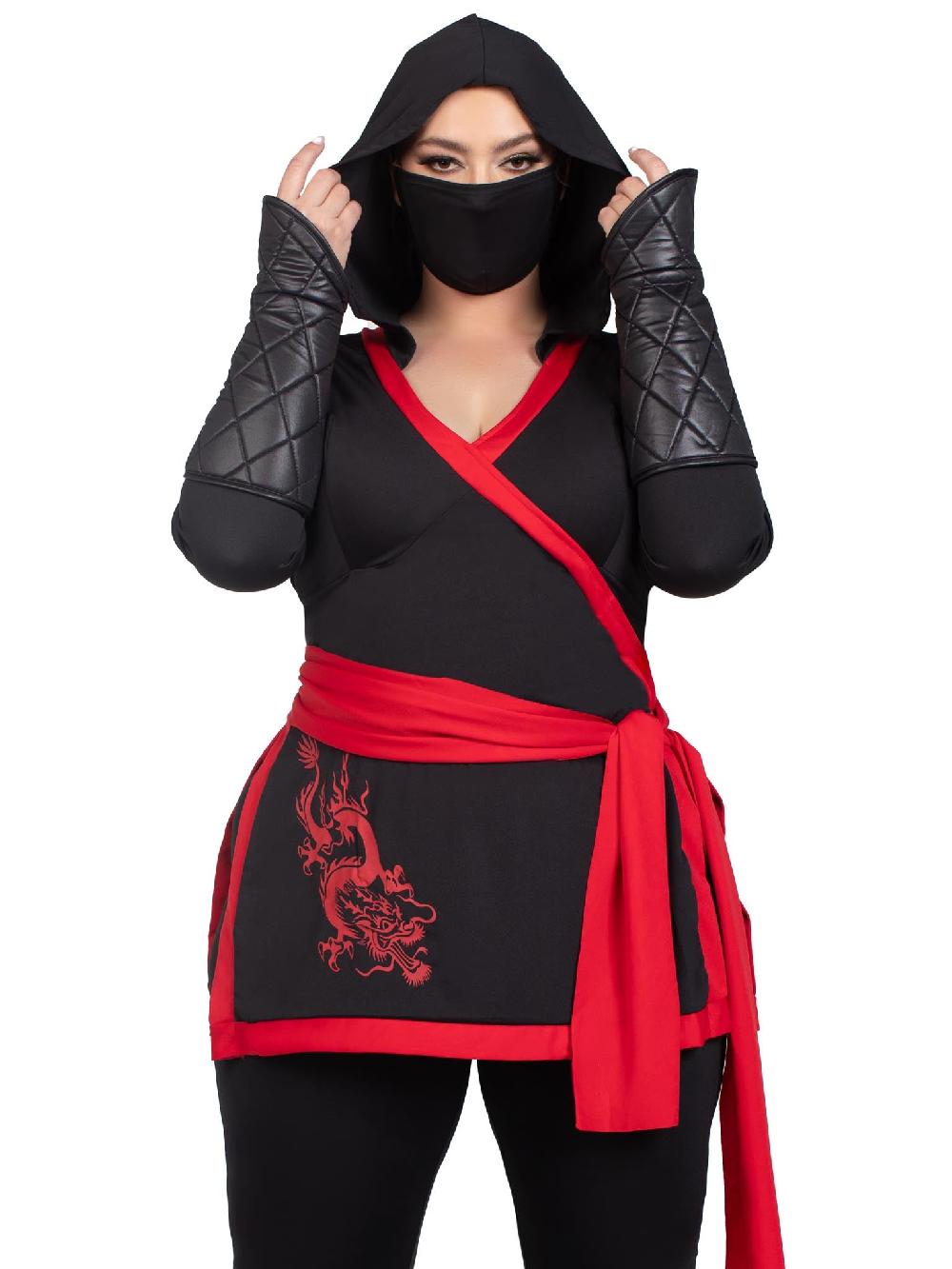 leg avenue Plus Ninja Assassin Costume Black/Red