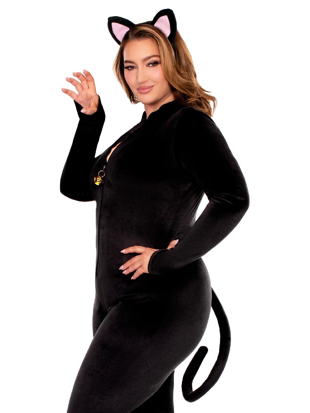 Leg Avenue Plus Pretty Kitty Costume Black