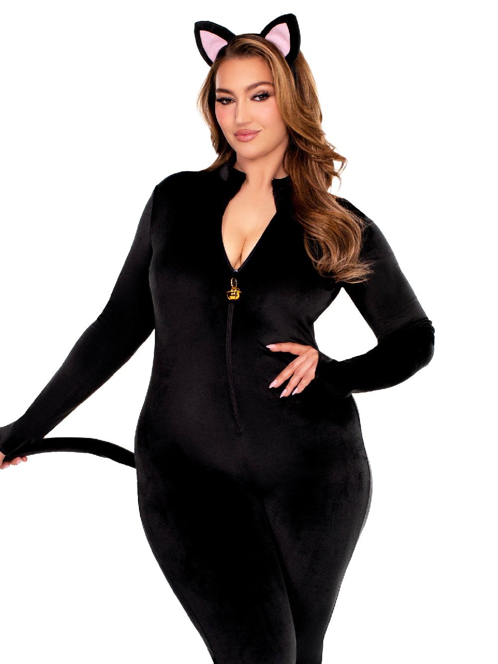 Leg Avenue Plus Pretty Kitty Costume Black