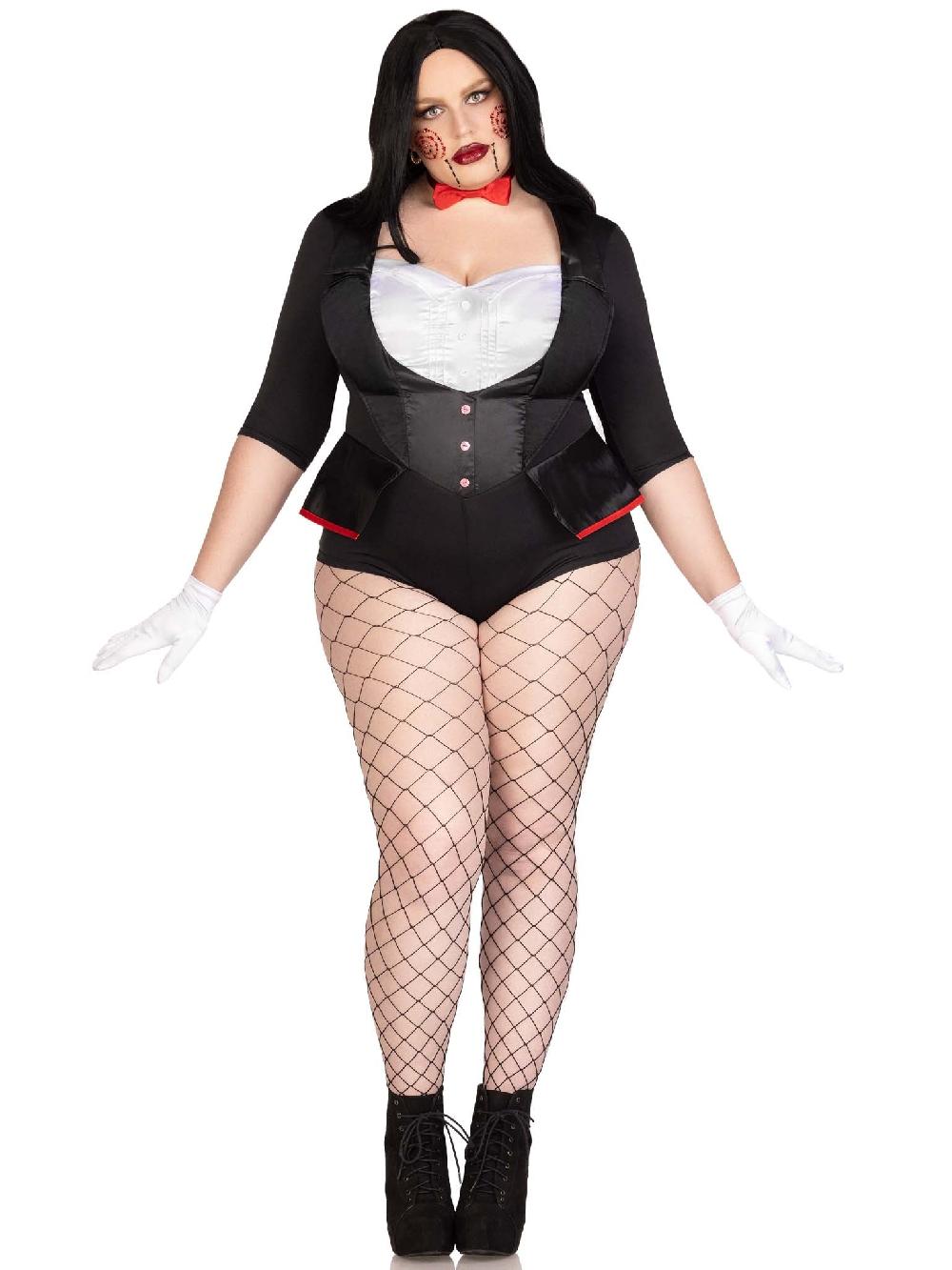 Leg Avenue Plus Pretty Puppet Costume Black/White