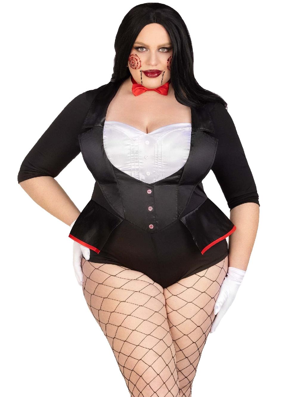 leg avenue Plus Pretty Puppet Costume Black/White