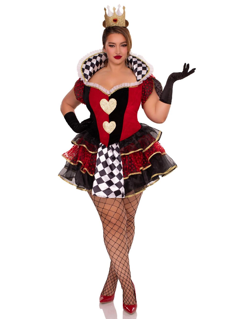 Leg Avenue Plus Queen Of Hearts Costume Multicolor