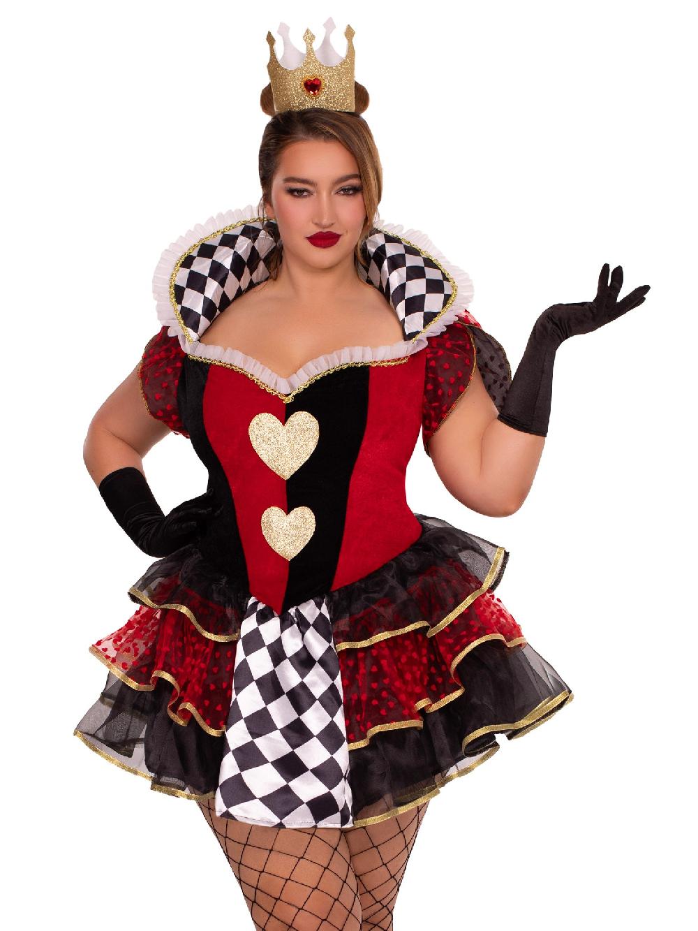 leg avenue Plus Queen of Hearts Costume Multicolor