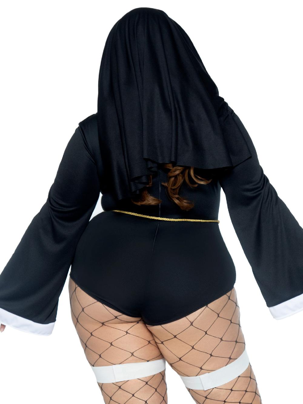 Leg Avenue Plus Sister Sin Nun Costume Black/White