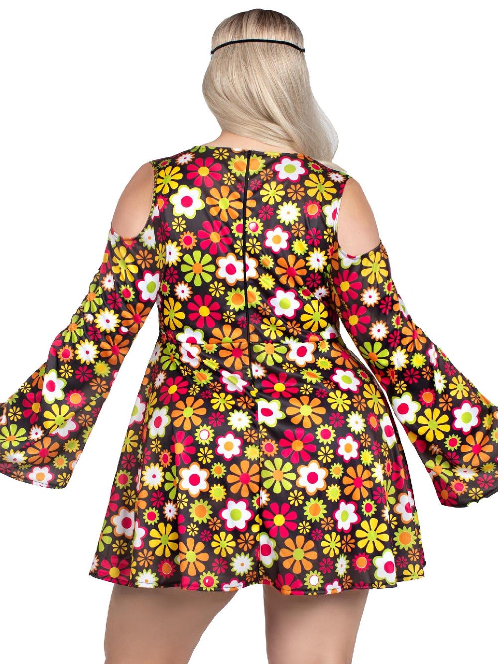 Leg Avenue Plus Starflower Hippie Costume Brown