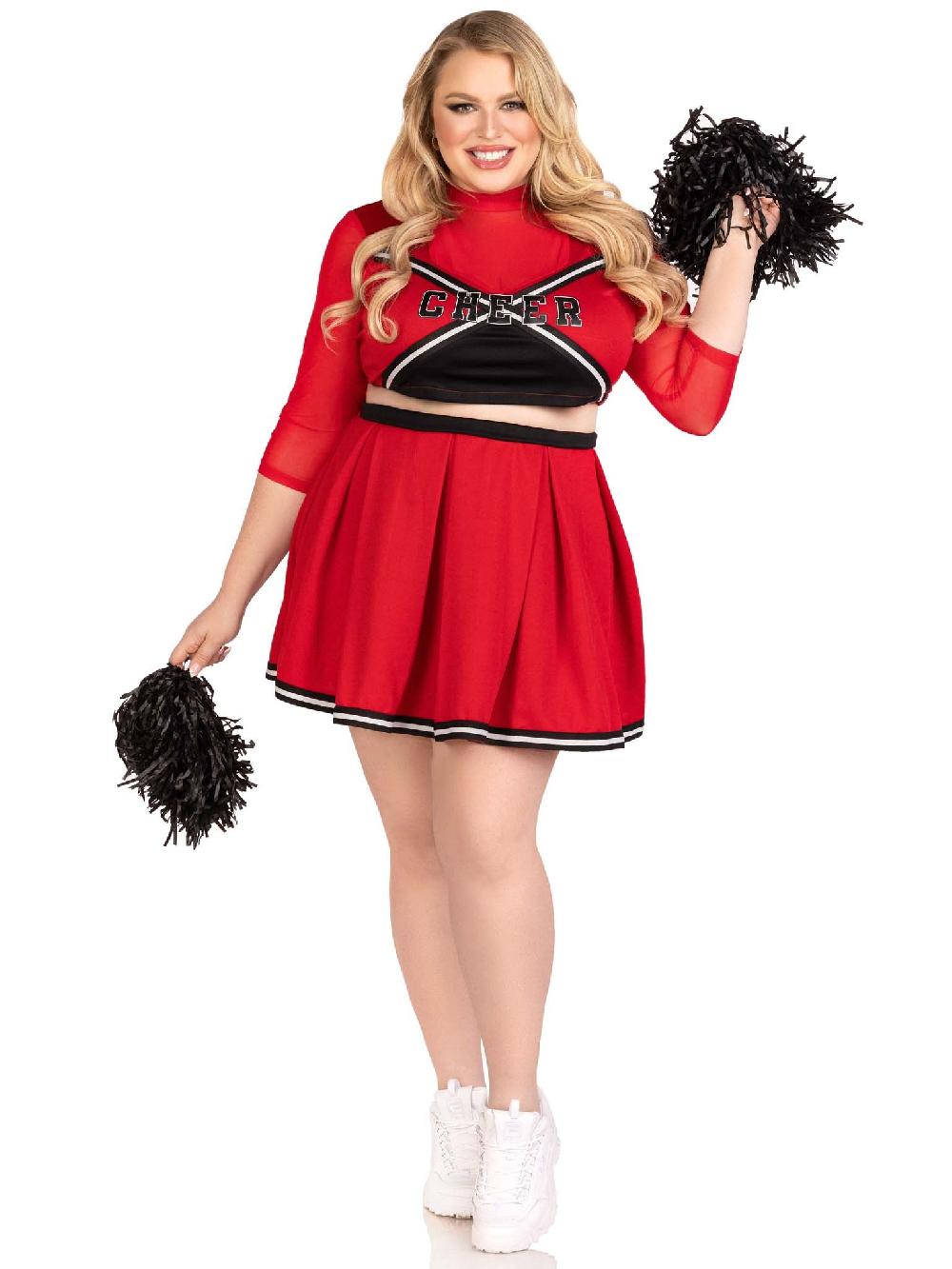 Leg Avenue Plus Varsity Babe Costume Red