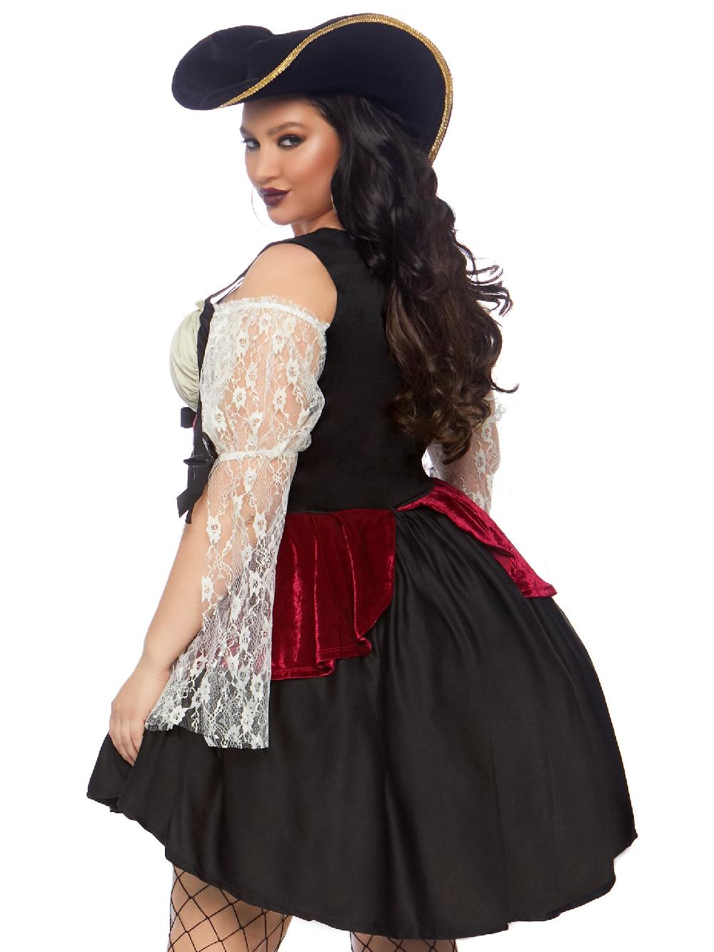 Leg Avenue Plus Wicked Waters Wench Costume Black