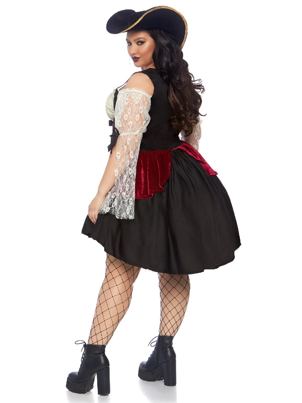 Leg Avenue Plus Wicked Waters Wench Costume Black