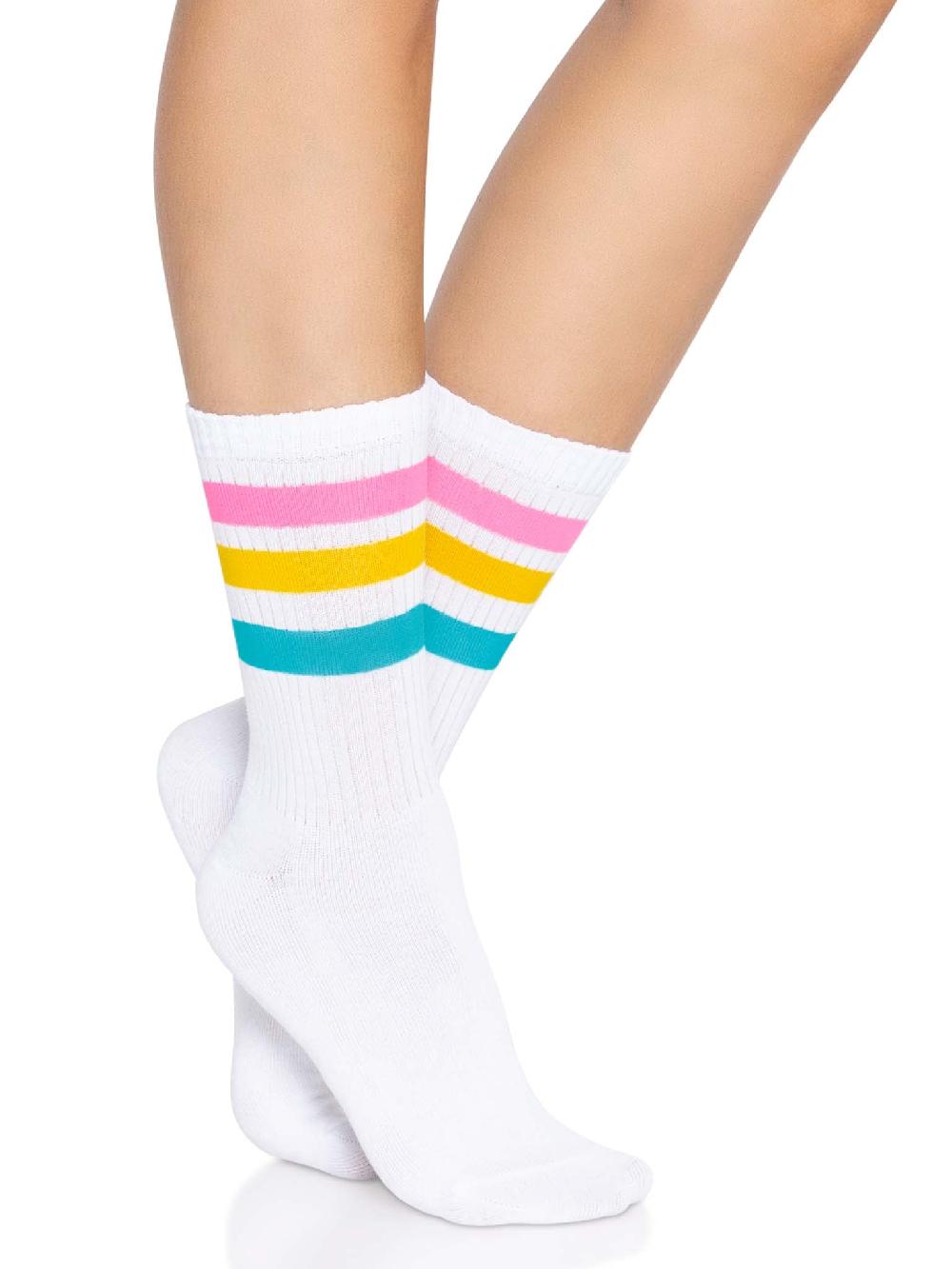 Leg Avenue Pride Crew Socks Rainbow