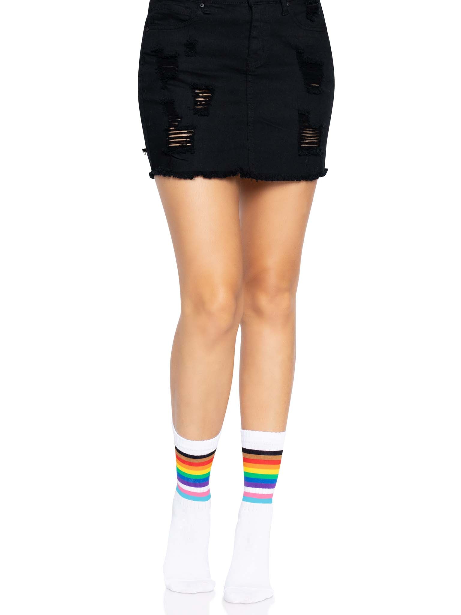 Leg Avenue Pride Crew Socks Rainbow