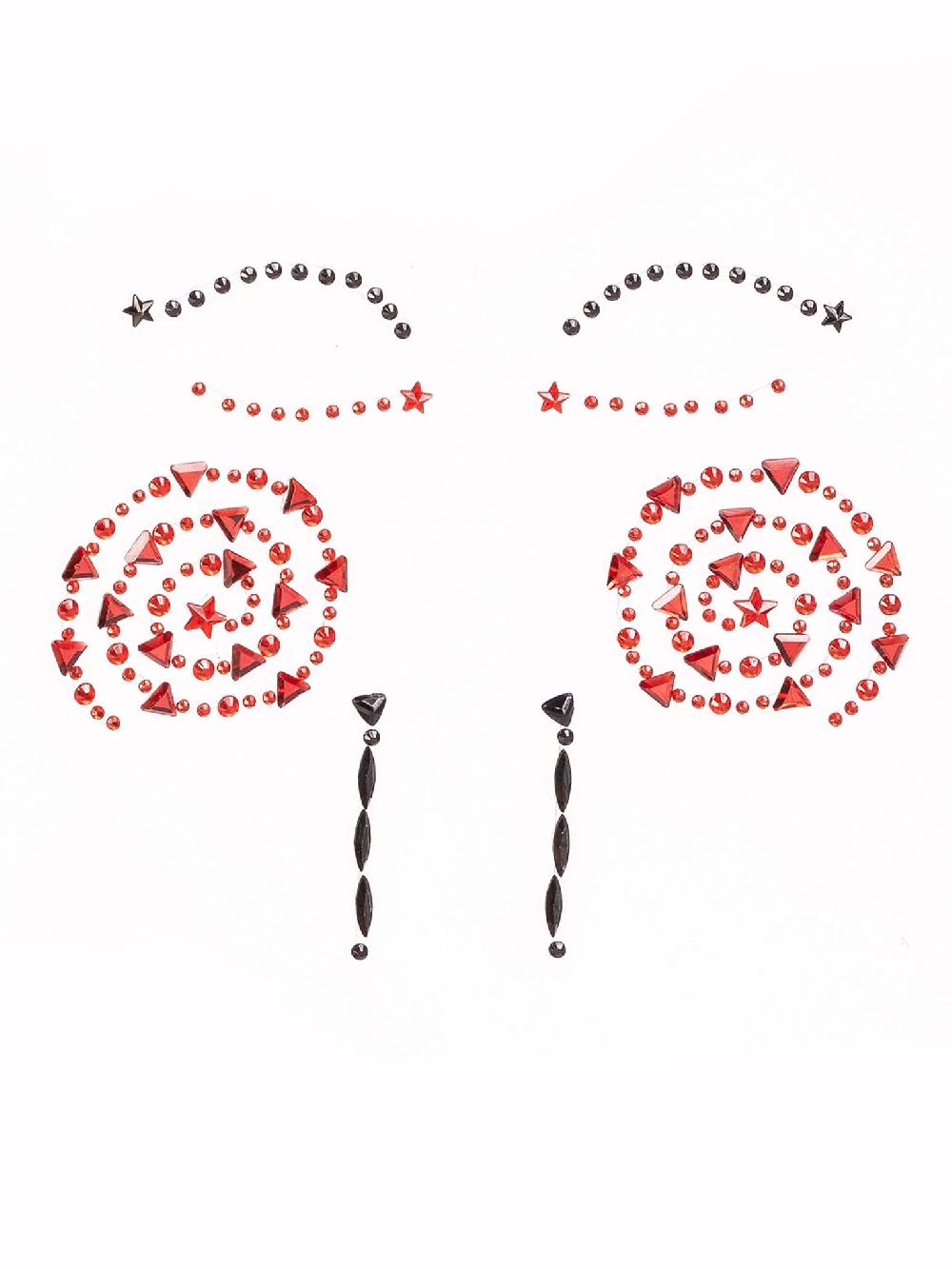 Leg Avenue Puppet Face Jewels Sticker Black/Red