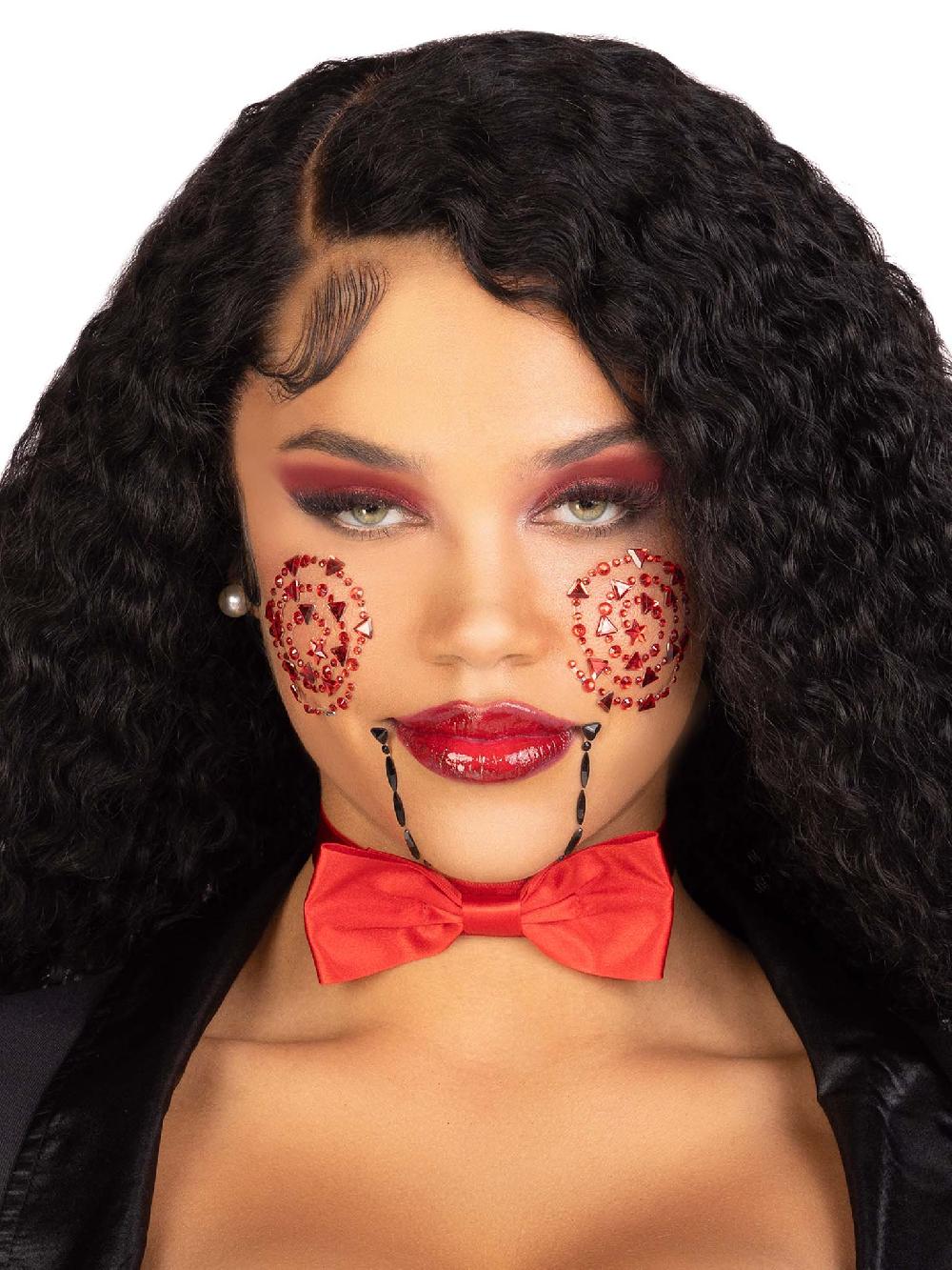 leg avenue Puppet Face Jewels Sticker Black/Red