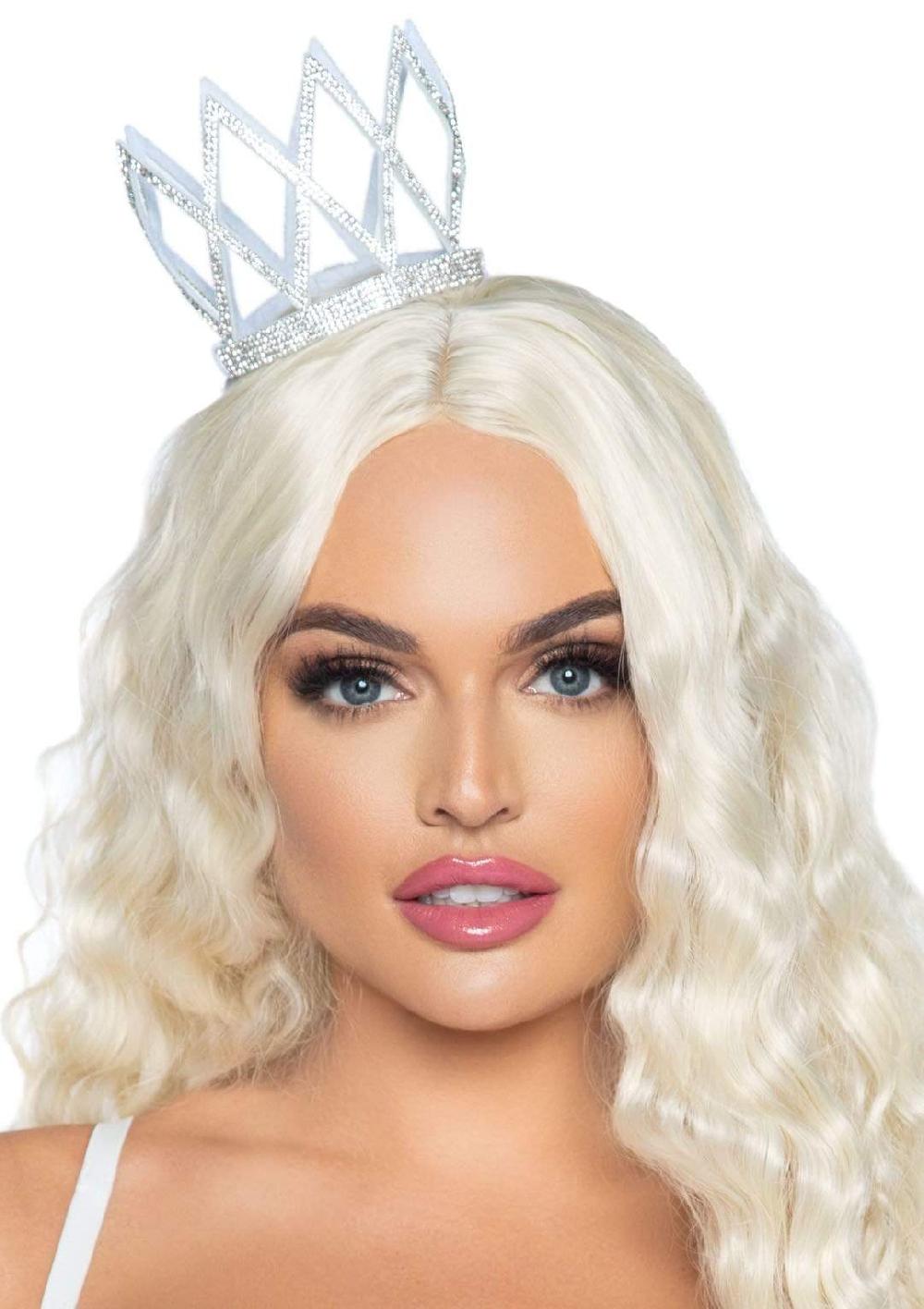 leg avenue Rhinestone Crown Headband Silver