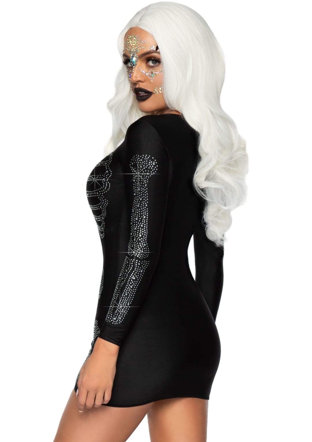 Leg Avenue Rhinestone Skeleton Dress Black
